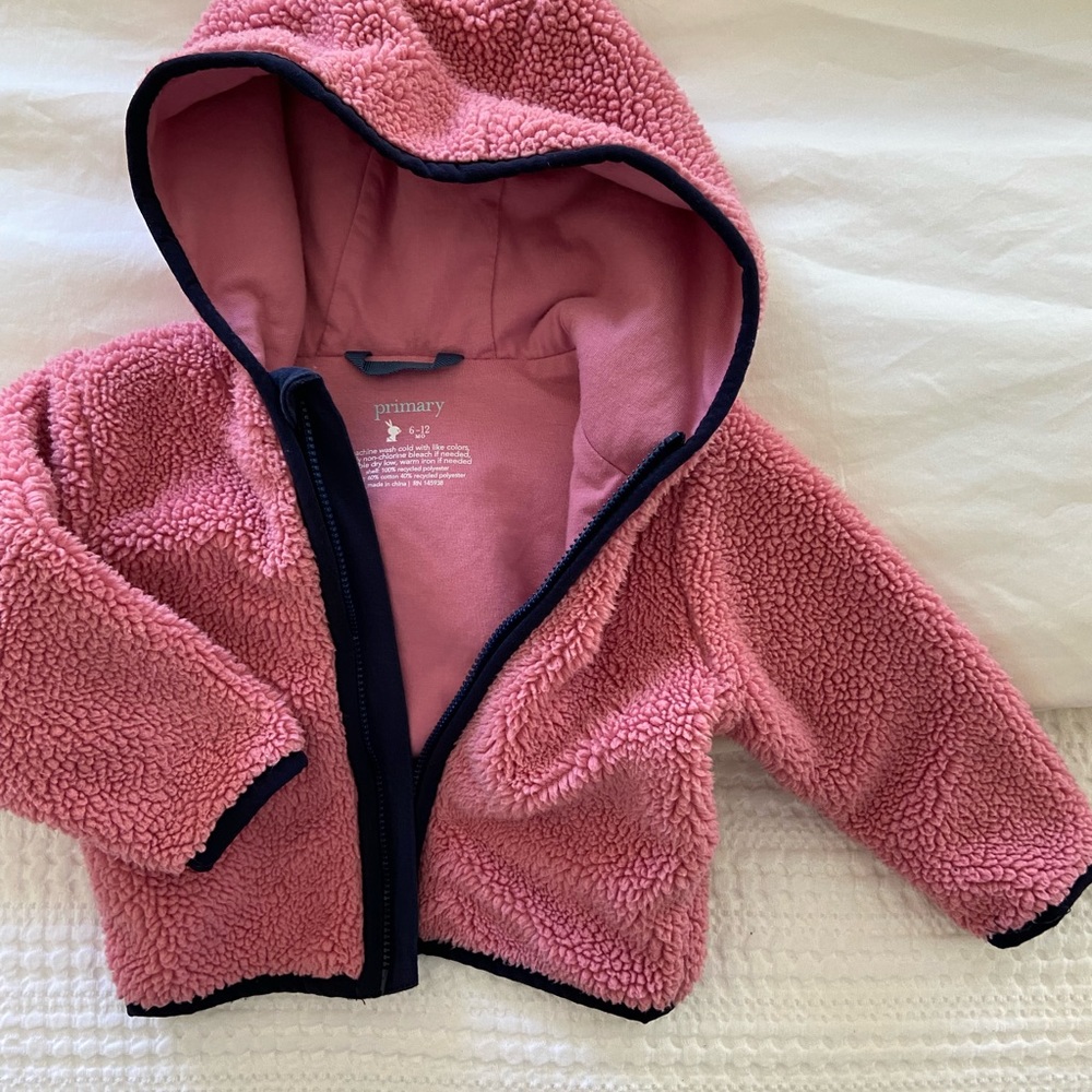 Primary pink Sherpa jacket